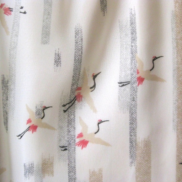 silence + noise Dress Asian Birds Cranes Open Back - Picture 5 of 8
